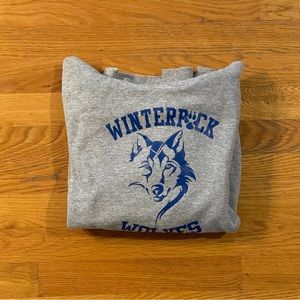 winterpock wolves vintage school hoodie